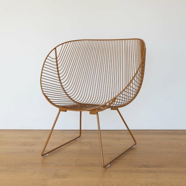 Coromandel Chair – modern wire design for inside & outdoor chairs, in a bold colour finish.