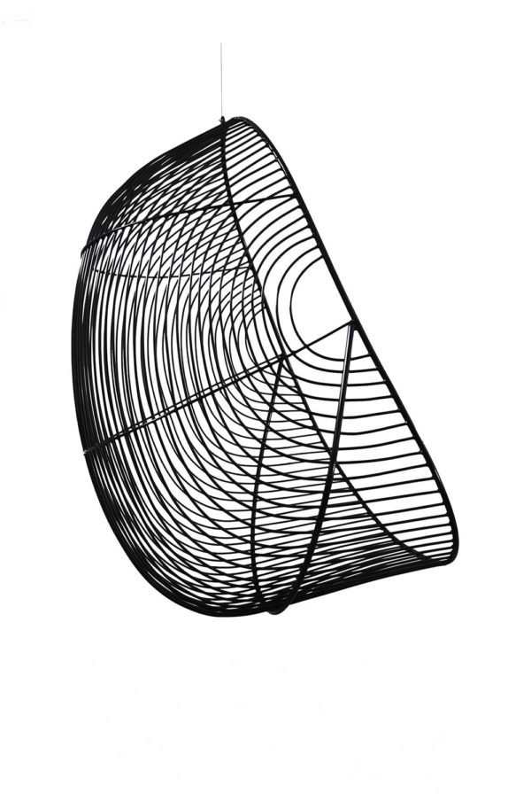Black outdoor wire hanging chair