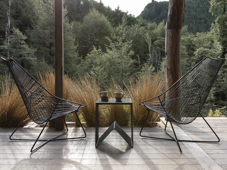 Sculptural Piha Lounger wire furniture NZ steel outdoor seating