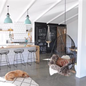 Hokianga indoor and outdoor hanging chair in modern wire design by Ico Traders