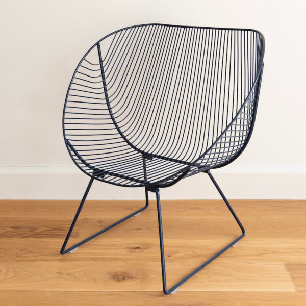 Ico Traders wire outdoor chair. Coromandel chair in colourway Indigo