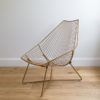 mid century styled outdoor wire chair in Tobacco colourway