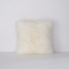 New Zealand wool, shaggy sheepskin cushion in off white colourway