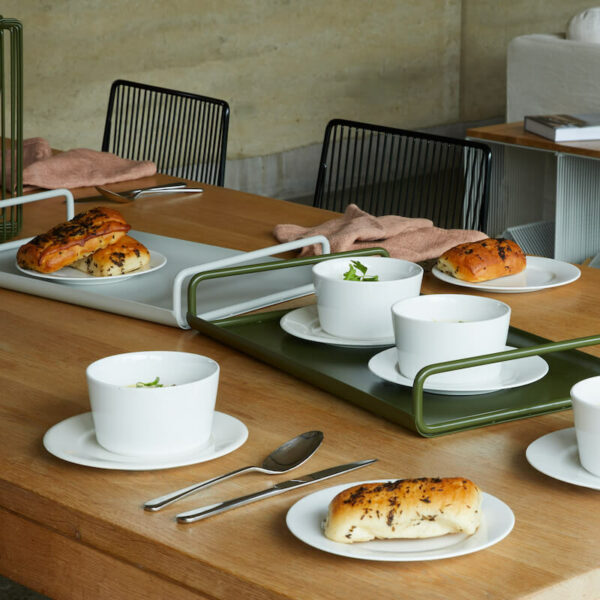 table setting, homeware, kitchenware, Ico Traders All Day Tray, Devonport chairs, Dining, wire furniture, commercial furniture,