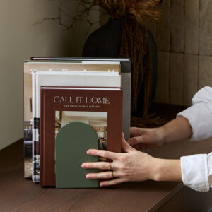 Jamb bookends in Sage colour by Ico Traders NZ. Helping to keep books in order