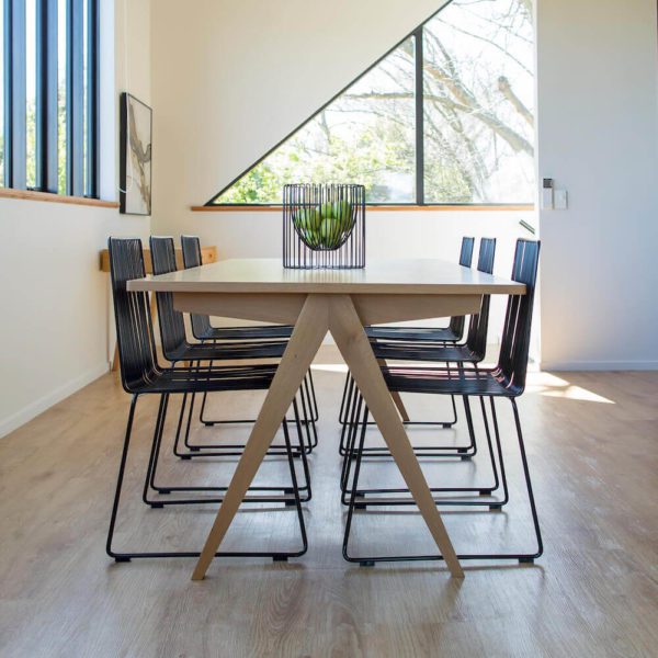 Table setting using black wire dining chairs. Wire furniture by Ico Traders
