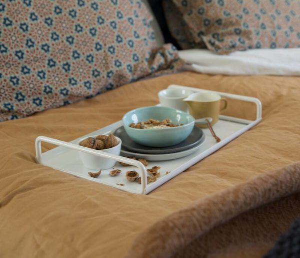 White metal breakfast tray - All Day Tray by Ico Traders