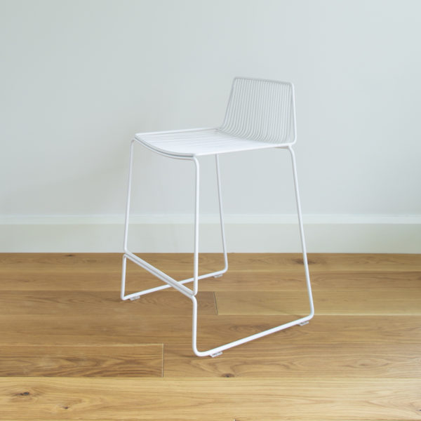 Stackable wire barstool by Ico Traders. Dunedin barstool in White colourway.