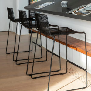 Black wire kitchen barstools. Dunedin stools by Ico Traders