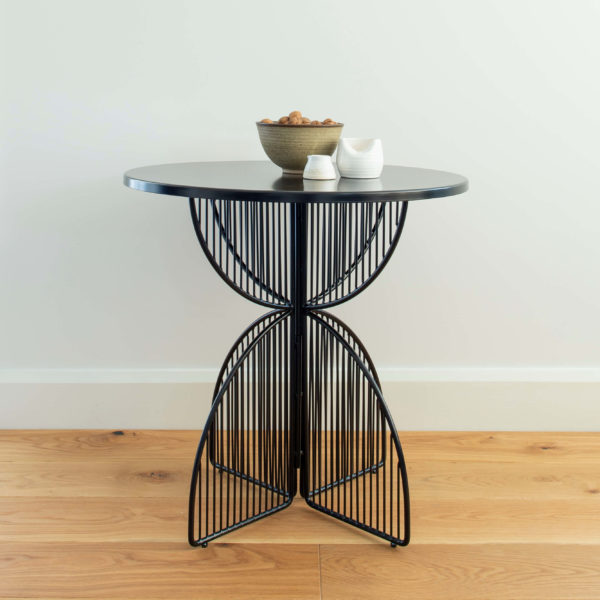 Metal wire outdoor table in colour Black. Omaha cafe table by Ico Traders