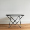Round metal outdoor coffee table by Ico Traders. Colour Black