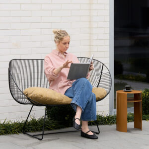 Black wire Orere Sofa for sitting inside or outsoide