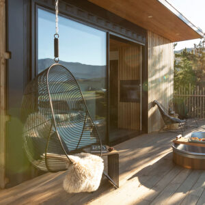 Hokianga indoor and outdoor hanging chair in modern wire design by Ico Traders