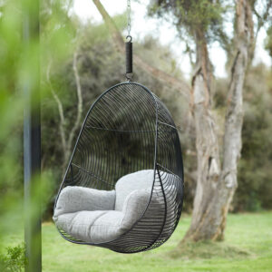 Hokianga Hanging Chair wire chair stainless steel. New Zealand design. Architectural design, Big Puffy Cushion, Furniture