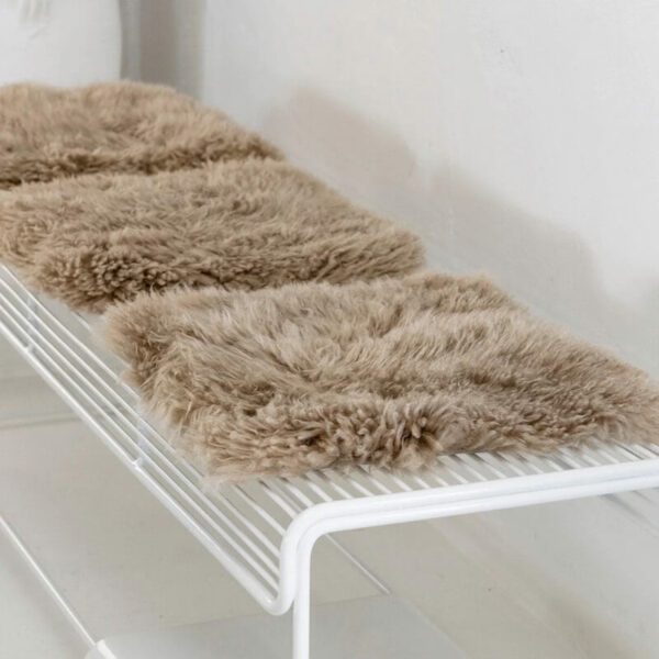 square sheepskin chairpads, soft furnishings, perfect fit for our Devonport chairs & Dunedin stools