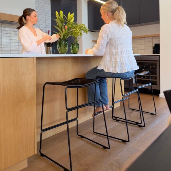 Kitchen stool, wire backless stool by Ico Traders. Addington stool in Black