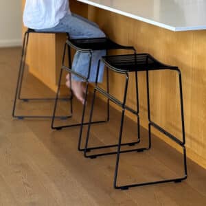 Ico Traders' Addington Kitchen stools are made from solid steel wire. They are designed with 2 footrest heights, one for Adults and the other for small children.