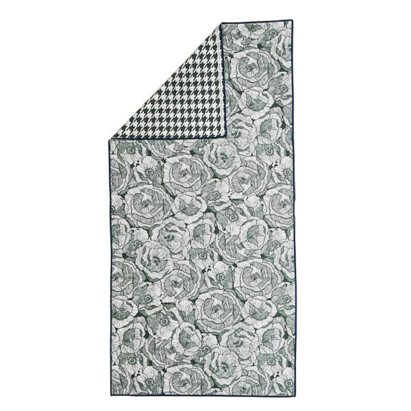 Floral, green, Houndstooth, double-sided, sandfree beach towel