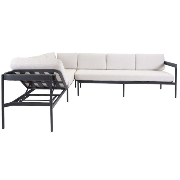 Designed with outdoor living in mind, the Benson Outdoor Corner Lounging Sofa features a sturdy & corrosion resistant, powder-coated aluminium frame.