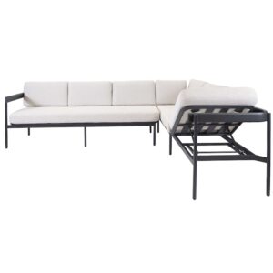 Designed with outdoor living in mind, the Benson Outdoor Corner Lounging Sofa features a sturdy & corrosion resistant, powder-coated aluminium frame.