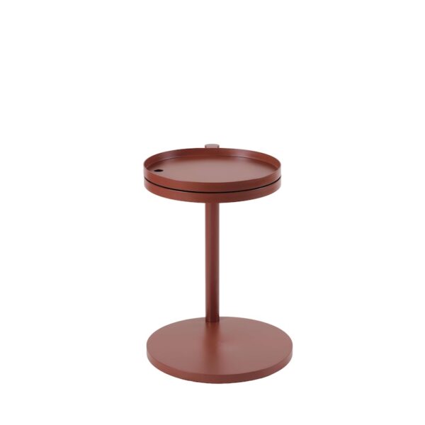 Modern side table with rotating lower tray and removable oak tops by Ico Traders”