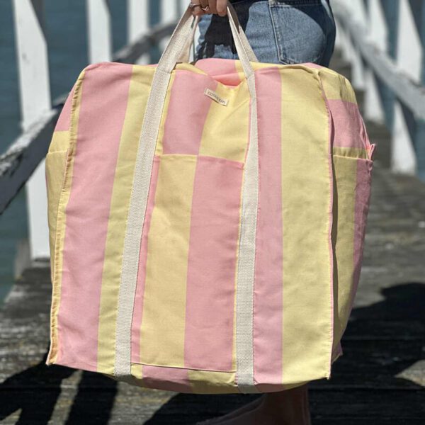 Marshmallow Striped Stuffer Bag from Ico Traders new range of oversized canvas bags