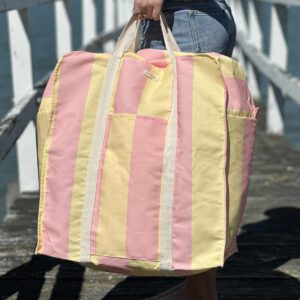 Marshmallow Striped Stuffer Bag from Ico Traders new range of oversized canvas bags