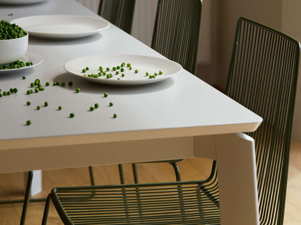 A fresh take on indoor dining, featuring Ico Traders’ signature wire chairs in a soft green finish paired with a clean white table. Designed with simplicity and purpose, each chair is carefully shaped and welded to create comfortable seating without the need for cushions. The open wire form keeps the space feeling light and considered, while the powder-coated steel construction ensures durability for everyday living. Inspired by the New Zealand landscape, the muted colour palette brings a natural softness indoors, allowing the furniture to sit effortlessly within evolving interiors. Designed to be timeless and multifunctional, this is furniture that holds its place as trends shift, grounded in clarity, restraint and lasting design.