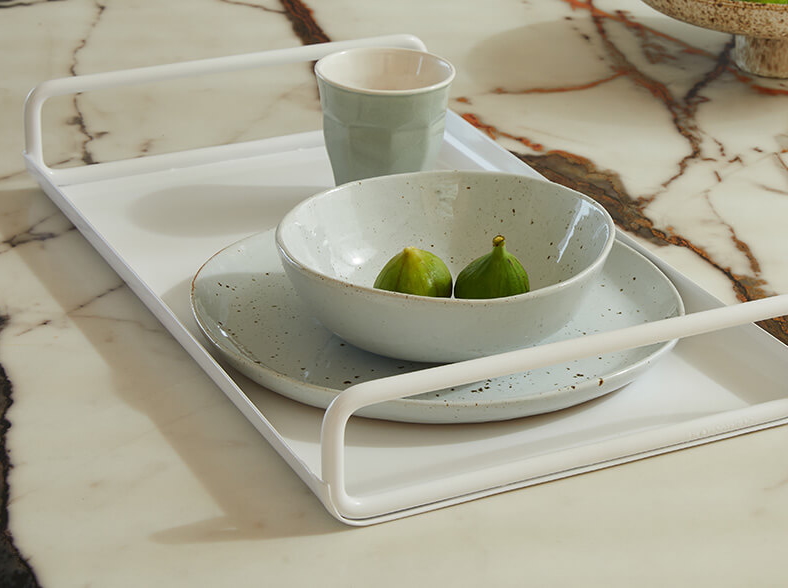 A versatile metal tray that can be used all day. From Breakfast in bed, to supper at night. Designed for Ico Traders New Zealand.