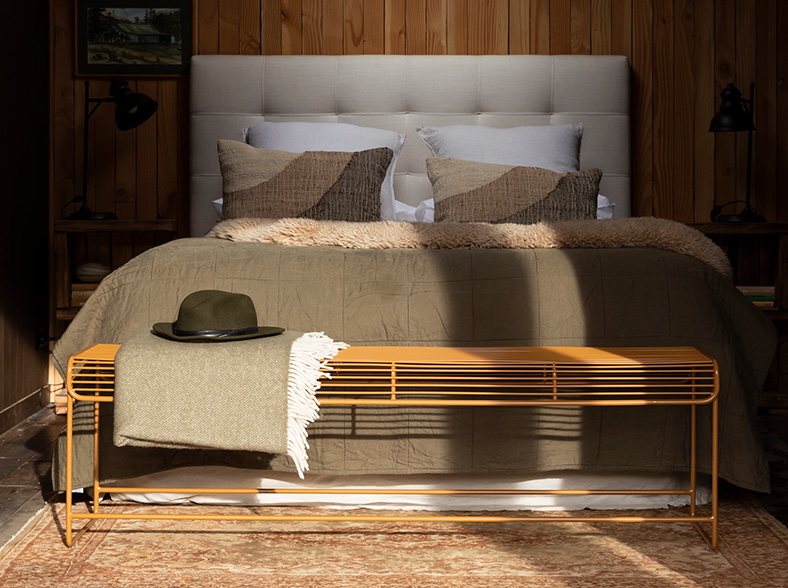 The Benmore Bench by Ico Traders is a versatile piece of indoor/outdoor furniture. Move it around your home as needed. Buy less, use it more.