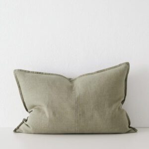 Washed Linen Cushion - Caper