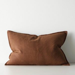 Washed Linen Cushion - Henna