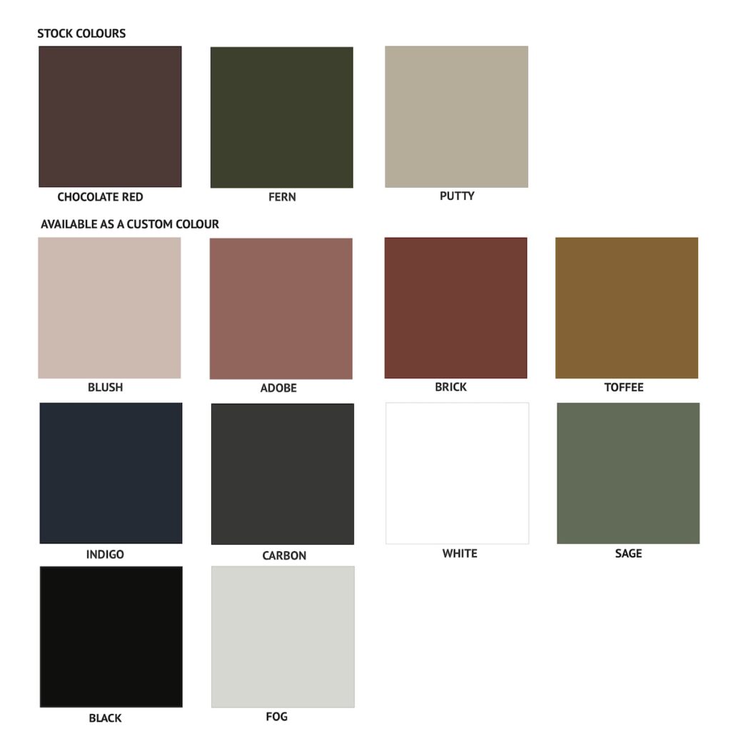 Mr Ralph & Ico Traders/lighting collaboration, powdercoat colour chart