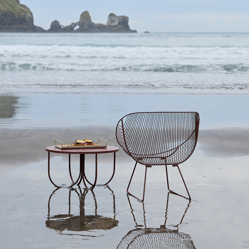 Colours inspired by the New Zealand Landscape & hand mixed by designer Miranda Osborne. Ico Traders' Stainless steel furniture is made to last in the NZ climate