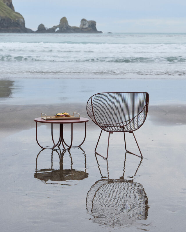 Colours inspired by the New Zealand Landscape & hand mixed by designer Miranda Osborne. Ico Traders' Stainless steel furniture is made to last in the NZ climate