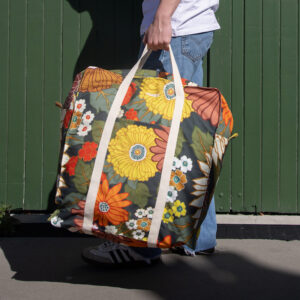 Oversized canvas bag in Tokyo Flower Print