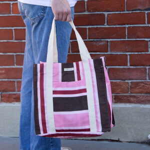 Canvas Market Bag - Toffee Apple Stripe