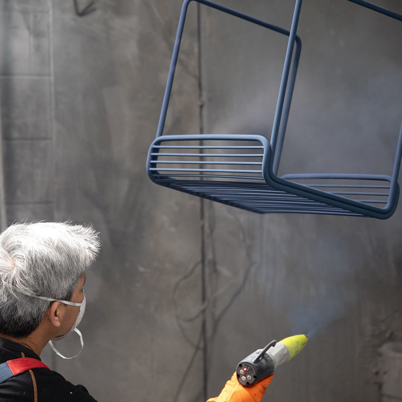 Powdercoating of stainless steel furniture in Christchurch, New Zealand
